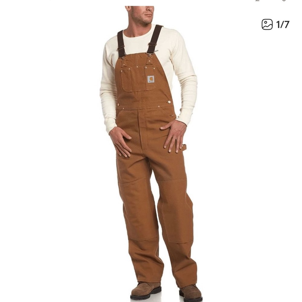 Carhartt Men's Brown Work Overalls